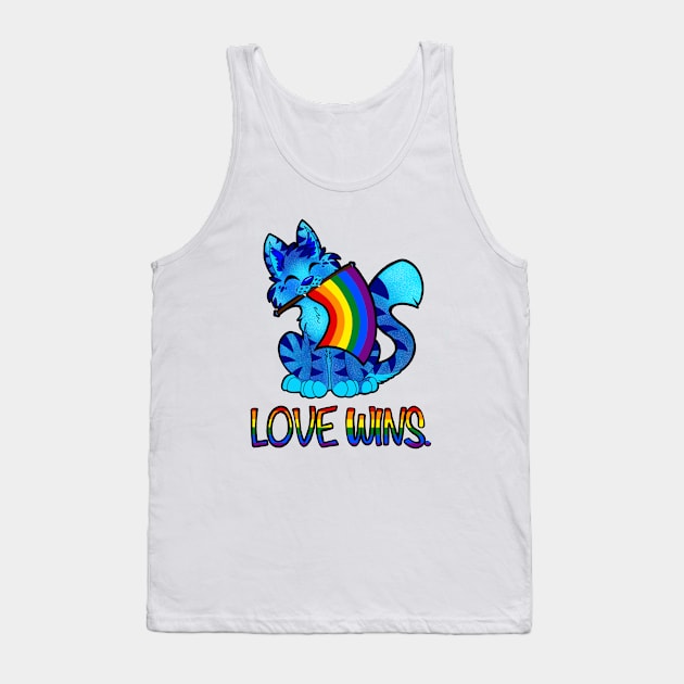 Love Wins Cat (Rainbow Flag) Tank Top by FeralAether